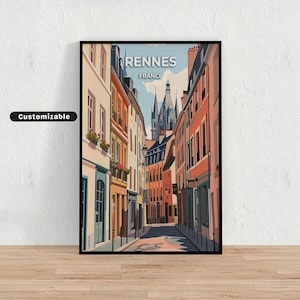 Rennes, France Travel poster , Rennes, France Travel poster , Custom poster , Poster Wall Art , Travel Art , Digital download