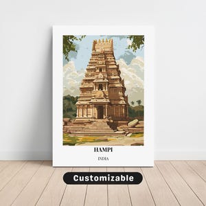 Hampi, India Travel Canvas , Hampi, India Travel poster , Custom Canvas , Poster Wall Art , Travel Art , Digital download
