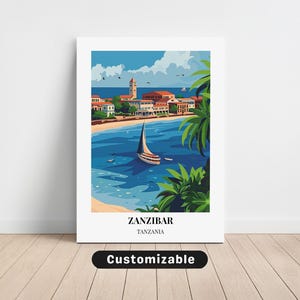 Zanzibar, Tanzania Travel Canvas , Zanzibar, Tanzania Travel poster , Custom Canvas , Poster Wall Art , Travel Art , Digital download