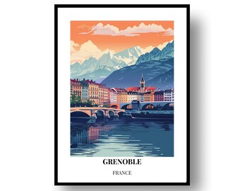 Travel Wall Art: Grenoble France - Framed Poster or Digital Print