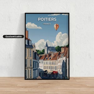 Poitiers, France Travel poster , Poitiers, France Travel poster , Custom poster , Poster Wall Art , Travel Art , Digital download