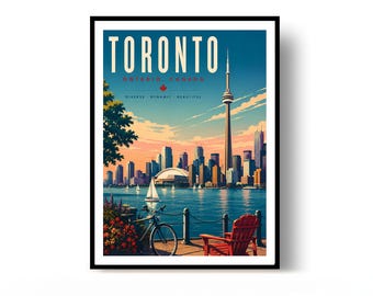 Toronto Poster, Toronto Print, Travel Poster, Canada Poster, Wall Decor