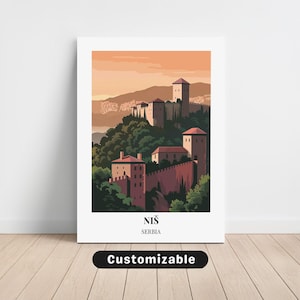 Niš, Servië reizen canvas, Niš, Servië reisposter, aangepast canvas, poster kunst aan de muur, reizen kunst, digitale download
