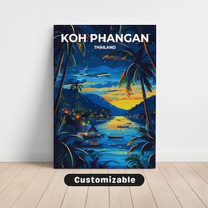 Koh Phangan, Thailand Travel Canvas , Koh Phangan, Thailand Travel poster , Custom Canvas , Poster Wall Art , Travel Art , Digital download