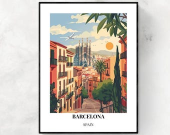 Barcelona Travel Print, City Wall Art (Digital Download or Framed)