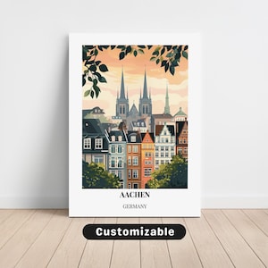 Aachen, Germany Travel Canvas , Aachen, Germany Travel poster , Custom Canvas , Poster Wall Art , Travel Art , Digital download