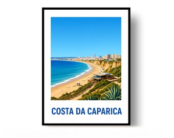 Costa da Caparica Poster, Costa da Caparica Print, Travel Poster, Portugal Poster, Wall Decor