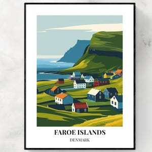 Denmark, Faroe Islands Travel Print Wall Art, Faroe Islands - Denmark City Print, Denmark, Faroe Islands Travel Gift, Denmark, Travel Gift