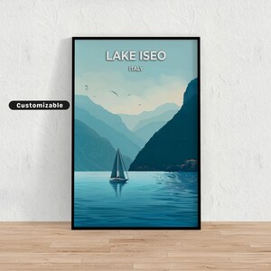 Lake Iseo, Italy Travel poster , Lake Iseo, Italy Travel poster , Custom poster , Poster Wall Art , Travel Art , Digital download