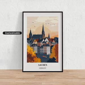 Aachen, Germany Travel poster , Aachen, Germany Travel poster , Custom poster , Poster Wall Art , Travel Art , Digital download