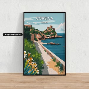 Corsica, France Travel poster , Corsica, France Travel poster , Custom poster , Poster Wall Art , Travel Art , Digital download