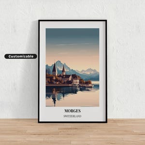 Morges, Switzerland Travel poster , Morges, Switzerland Travel poster , Custom poster , Poster Wall Art , Travel Art , Digital download