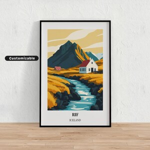 Rif, Iceland Travel poster , Rif, Iceland Travel poster , Custom poster , Poster Wall Art , Travel Art , Digital download