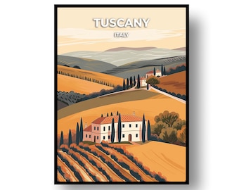 Póster de viaje a la Toscana - Arte mural de Italia, enmarcado o digital