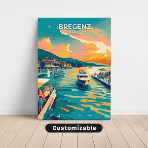 Bregenz, Austria Travel Canvas , Bregenz, Austria Travel poster , Custom Canvas , Poster Wall Art , Travel Art , Digital download