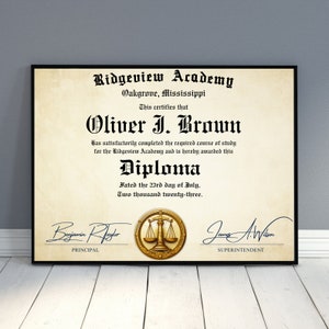 High School Diploma with Seal, GED Diploma, Fake Diploma, Printable Homeschool Diploma, Custom Diploma Template, Editable Diploma