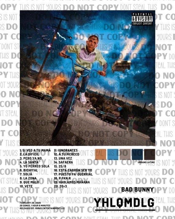 Bad Bunny YHLQMDLG Album Poster PNG - Etsy
