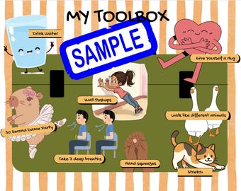 Emotional Regulation Toolkits Bundle, Printable Kids Calm Down Posters, Instant Download