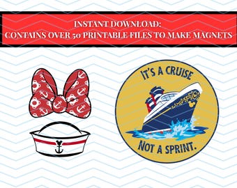 Disney Cruise Magnet Bundle | 50+ Printable PDF Cruise Door Decorations | DIY Stateroom Signs | Instant Download | DCL Door Decor