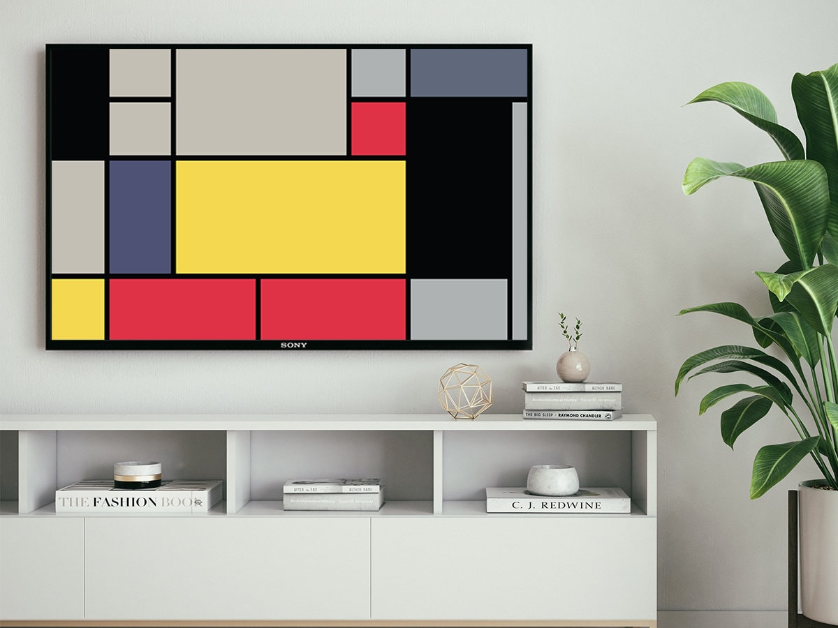 25 Piet Mondrian 4k Samsung Frame TV Art Collection, Frame TV Abstract