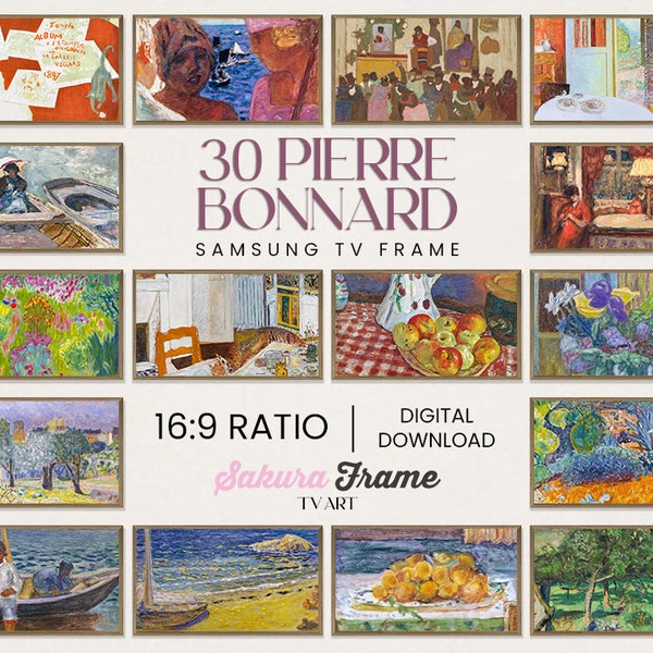30 Pierre Bonnard Art 4k Samsung Frame TV Art , Pierre Bonnard Frame TV Art Bundle, Vintage Landscape Digital Art Frame TV Art Set Downloads