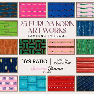 25 Furuya Korin 4k Samsung Frame TV Art Japanese Pattern Set, Instant Download Art Frame TV Art, Japanese Themed Tv Frame Art