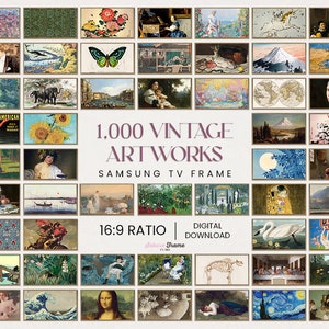 Vintage 4k Samsung Frame TV 1000 Artwork Mega Art Bundle Collection of Vintage TV Art | Digital 4K Frame TV Art Instant Download Frame Art