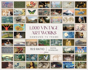 Famous Vintage Art Frame TV Collection – Van Gogh, Da Vinci, Klimt, Monet & More in 4K Digital Wall Art (Instant Digital Download)