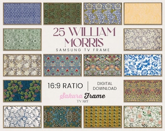 William Morris Frame TV Art Gallery – 25 Floral & Decorative 4K Digital Wall Art Designs (Instant Digital Download)