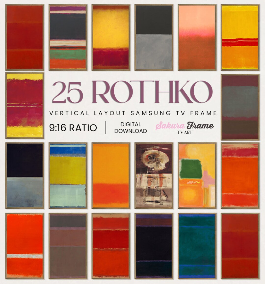 Marc Rothko Frames 25 Mark Rothko Vertical 4k Samsung Frame TV Collection, Frame TV ...