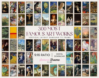 300+ Famous Artworks in Vertical Format 4k Samsung Frame TV Art Collection, Frame TV Famous Art, Vertical Digital Download Art for Frame TV