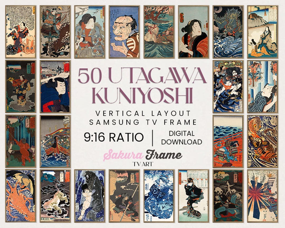 Utagawa Kuniyoshi Japanese Art, 4K Samsung Frame TV Art Set (digital ...
