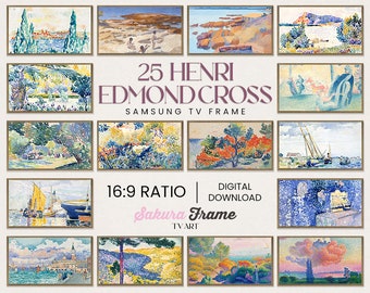 25 Henri Edmond Cross 4k Samsung Frame TV Art Collection, Frame TV Download Art, Digital Art for Frame TV, Henri Delacroix Tv Frame Art