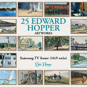 25 Edward Hopper 4k Samsung Frame TV Art Collection, Modern Frame TV Art Digital Download Art for Frame TV Art, Edward Hopper Tv Frame Art