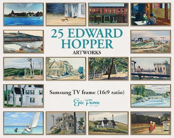 25 Edward Hopper 4k Samsung Frame TV Art Collection, Modern Frame TV Art Digital Download Art for Frame TV Art, Edward Hopper Tv Frame Art