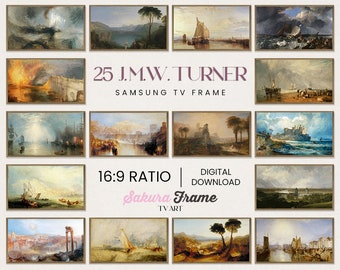 25 Jmw Turner 4k Samsung Frame TV Art Collection, Frame TV Download Art Bundle, Digital Art for Frame TV, Jmw Turner Tv Frame Art Downloads