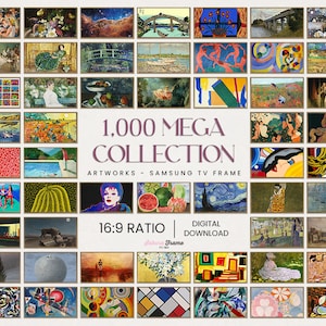 4k Samsung Frame TV 1000 Artwork Mega Art Bundle Collection of the World Famous Art | Digital 4K Frame TV Art Instant Download, Tv Frame Art