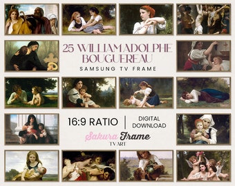 Bouguereau Frame TV Art – 25 Classical Masterpieces (Instant Digital Download)