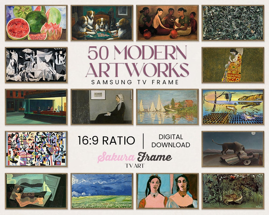 50 Modern Art 4k Samsung Frame TV Art Set, Frame TV Download Art Bundle, Digital Art for Frame TV, Tv Art Modern Frame Art