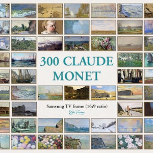 300 Claude Monet Art Collection – 4K digitale lijst met tv-kunst, compatibel met Samsung Frame-tv's en tv's met alle frame-stijl (directe download)