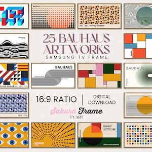 25 Bauhaus Art 4k Samsung Frame TV Art Collection, Frame TV Geometric Abstract Art Bundle, Digital Art for Frame TV, Bauhaus Tv Frame Art