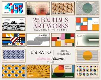 25 Bauhaus Art 4k Samsung Frame TV Art Collection, Frame TV Geometric Abstract Art Bundle, Digital Art for Frame TV, Bauhaus Tv Frame Art
