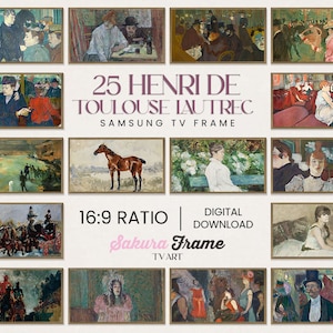 25 Henri de Toulouse-Lautrec 4k Samsung Frame TV-kunstcollectie, Frame TV Art Set, digitale kunst voor Frame TV, Toulouse-Lautrec TV Frame Art
