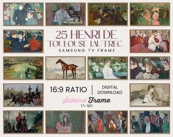 25 Henri de Toulouse-Lautrec 4k Samsung Frame TV Art Collection, Frame TV Art Set, Digital Art for Frame TV, Toulouse-Lautrec Tv Frame Art