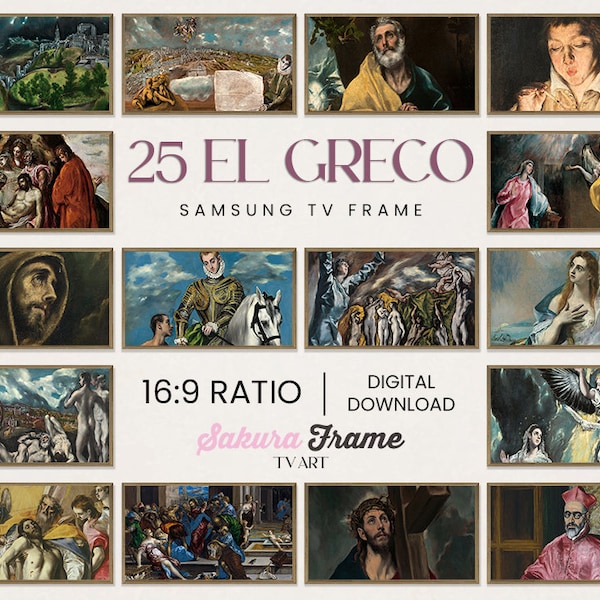 25 El Greco Renaissance 4k Samsung Frame TV Art Collection, Frame TV Art Bundle, Digital Art for Frame TV, El Greco Tv Frame Art Downloads