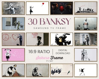 30 Banksy Art 4k Samsung Frame TV Art Collection, Frame TV Banksy Graffiti Art Bundle, Digital Art for Frame TV, Banksy Tv Frame Artworks