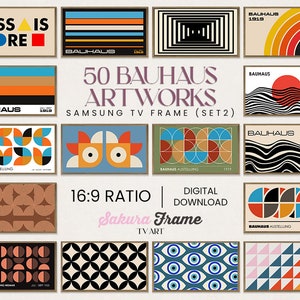 50 Bauhaus Art 4k Samsung Frame TV Art Bundle Set 2, Frame TV Geometric Abstract Art Bundle, Digital Art for Frame TV, Bauhaus Tv Frame Art