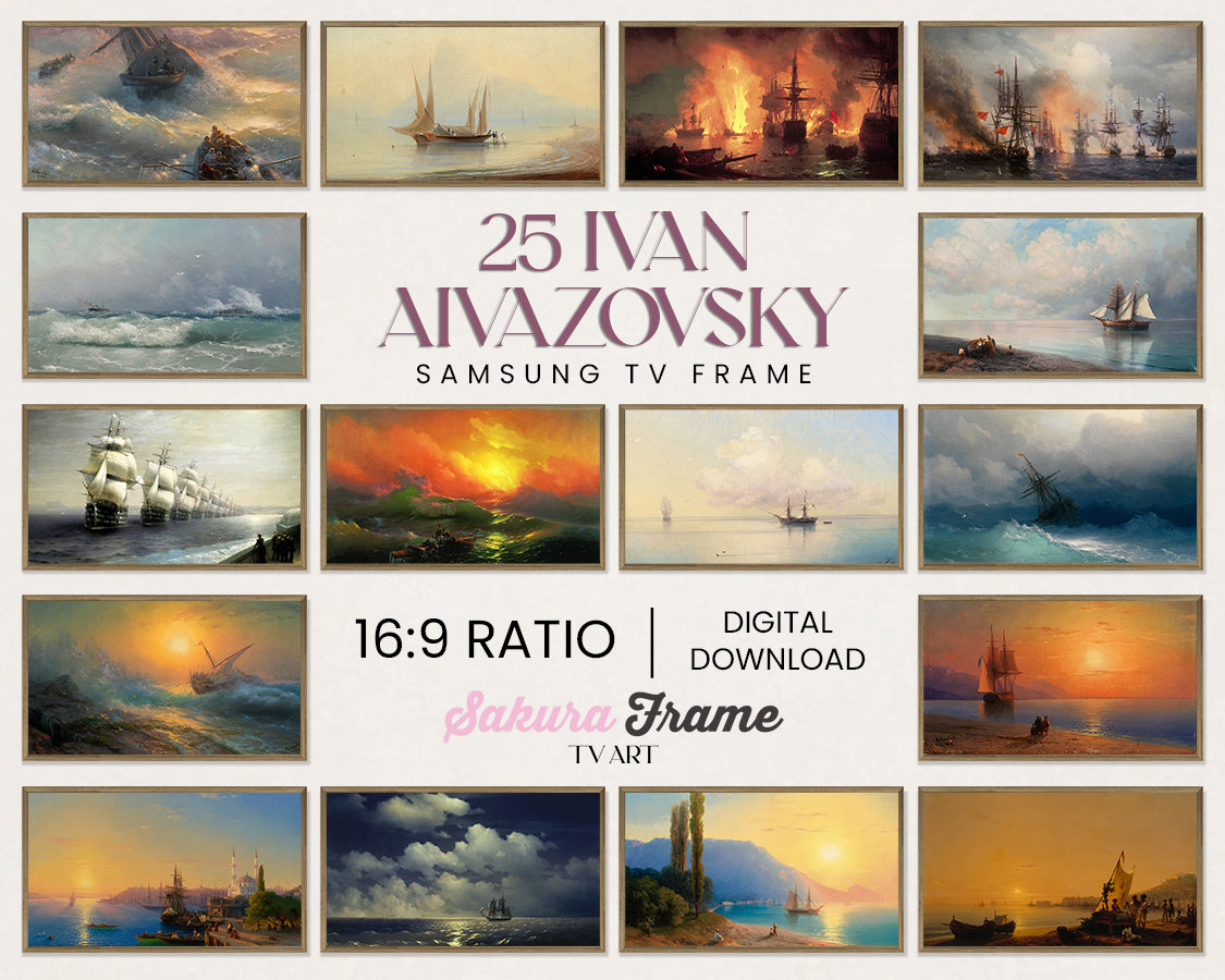 Aivazovsky Marine Art, 25 Painting Set, 4K Samsung Frame TV