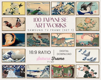 100 Vintage Japanese Art, Samsung Frame TV Art Bundle (Digital Download)