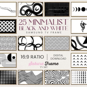 25 Minimalist Black and White 4k Samsung Frame TV Art, Lg TV Frame Art, Digital Art for Frame Tv, Black & White Bauhaus TV Art for Lg